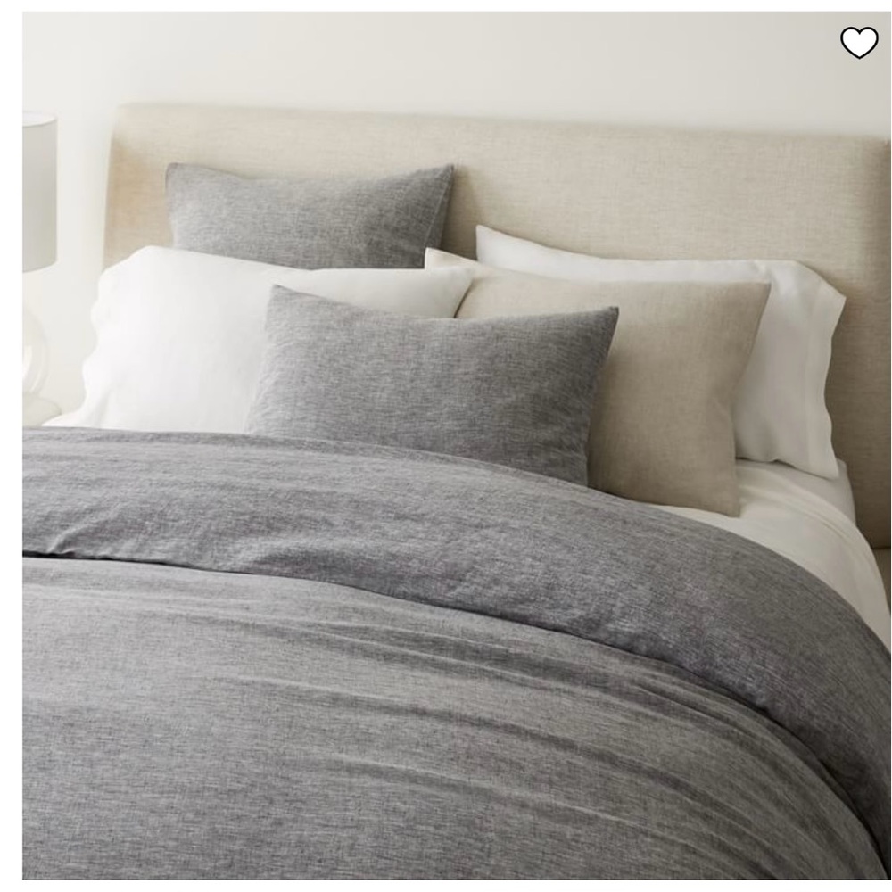 West Elm | Slate Melange Gray European Flax Linen Duvet Cover